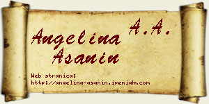 Angelina Ašanin vizit kartica